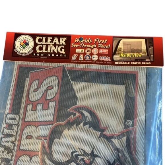 Buffalo Sabres Clear Cling Sun Shade *New* - Picture 2 of 3